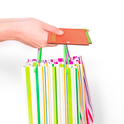 マスクケース「peace」オレンジ、グリーン